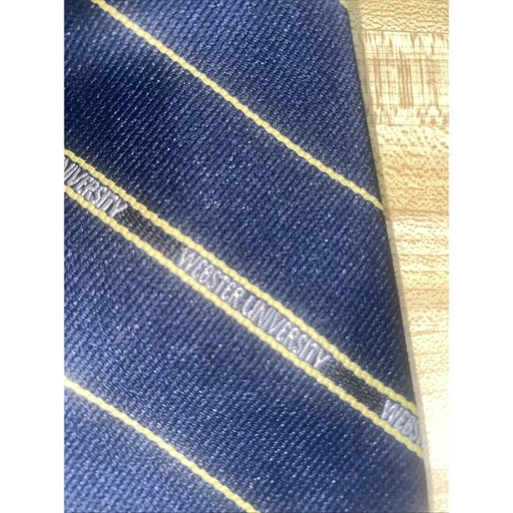 Official Webster University Alynn Neckwear Blue Gold Neck Tie College Missouri - Picture 3 of 8